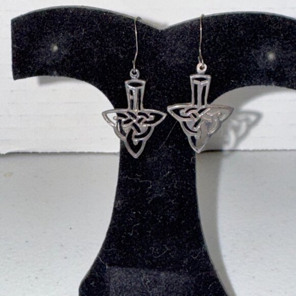 Celtic Triangle Dangle Earrings - Picture 14 of 14